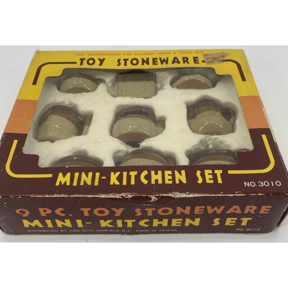 9 pc. Mini- Kitchen Set By Two Guys- Garfield NJ- Stoneware No. 3010